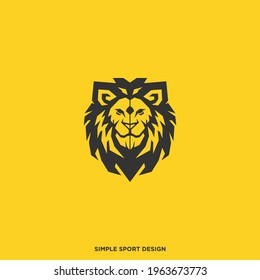 geometric lion head logo design template, perfect for sports logo designs
