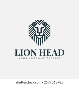 Geometric Lion Head Logo Design