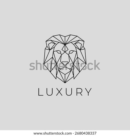 Geometric Lion Head Logo, vector