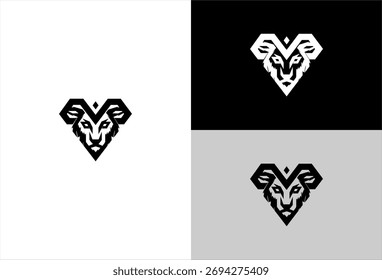 Geometric lion head unique logo
