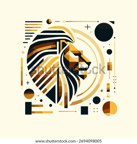 Geometric Lion Head Vector Illustration – Modern Abstract Animal Art