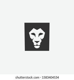 Geometric lion king logo. Modern emblem
