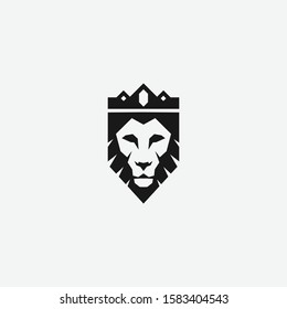 Geometric lion king logo. Modern emblem