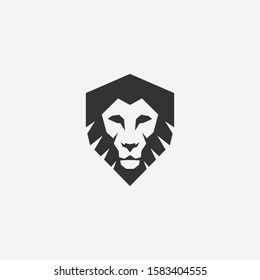 Geometric lion king logo. Modern emblem