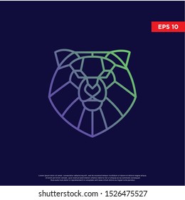 geometric lion logo. simple and modern icon, template design