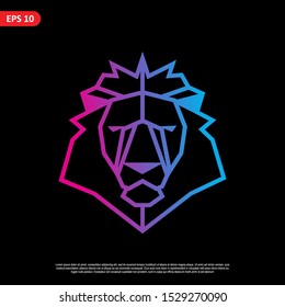 Geometric lion logo. simple and modern icon, template design