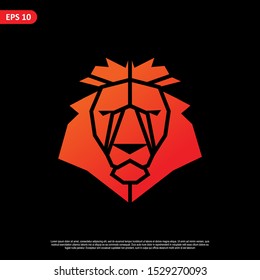 Geometric lion logo. simple and modern icon, template design