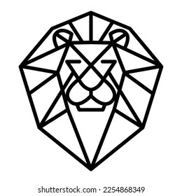 Geometric Lion logo symbol design illustration. Clean modern logo mark design. Illustration for personal or commercial business branding.