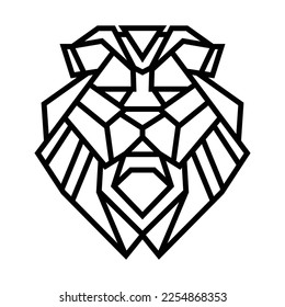 Geometric Lion logo symbol design illustration. Clean modern logo mark design. Illustration for personal or commercial business branding.