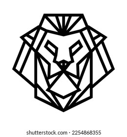 Geometric Lion logo symbol design illustration. Clean modern logo mark design. Illustration for personal or commercial business branding.