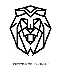 Geometric Lion logo symbol design illustration. Clean modern logo mark design. Illustration for personal or commercial business branding.