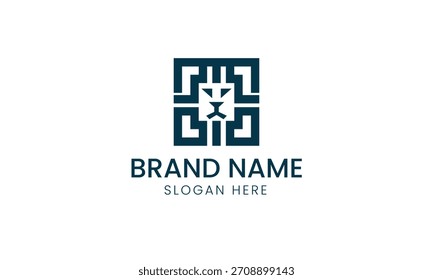 Geometric Lion mascot logo template