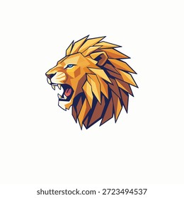 geometric lion mascot vector logo 