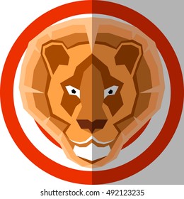 geometric lion, vector illustration
