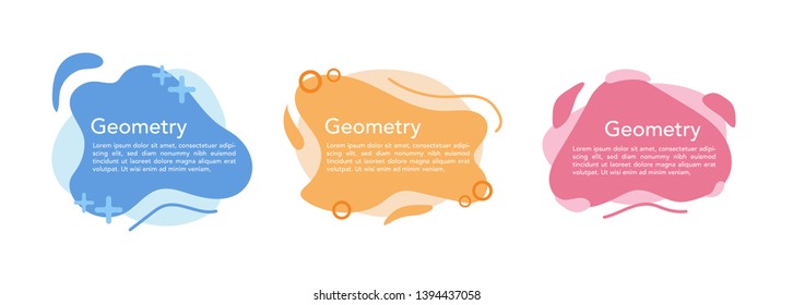 Geometric liquid colorful abstract shapes set. Modern design isolated white background. Can use for background on website or mobile apps.