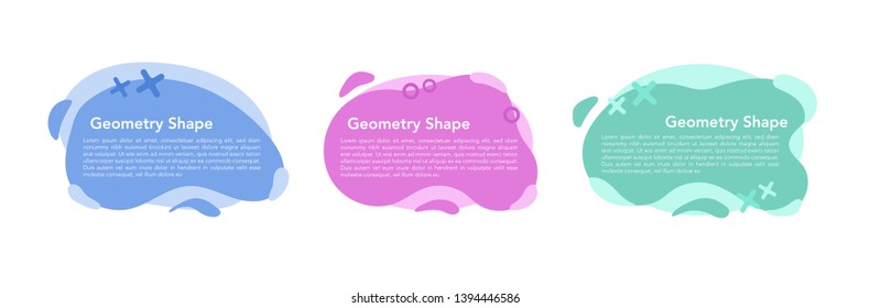 Geometric liquid colorful abstract shapes set. Modern design isolated white background. Can use for background on website or mobile apps.