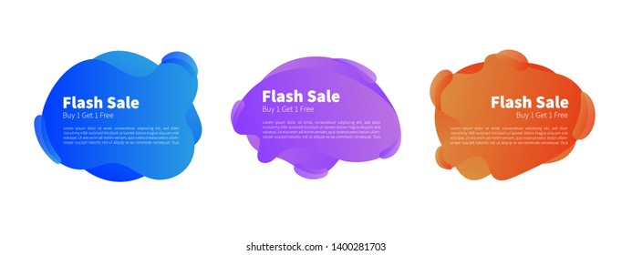 Geometric liquid colorful abstract shapes set. Modern design isolated white background. Can use for background on website or mobile apps.