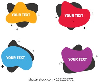 Geometric liquid colorful abstract shapes set. Modern design isolated white background. Can use for background on website or mobile apps. Template ready for use in web or print design