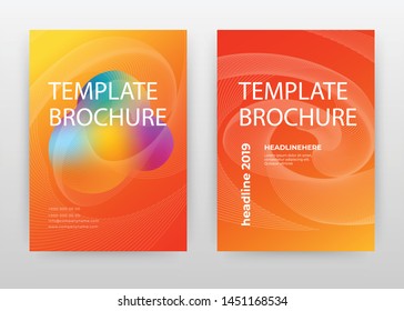 Geometric liquid colorful shapes on red yellow design for annual report, brochure, flyer, poster. Orange background vector illustration flyer, leaflet, poster. Business abstract A4 brochure template.