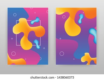 Geometric liquid elements design for annual report, brochure, flyer, poster. Geometric liquid background vector illustration for flyer, leaflet, poster. Abstract A4 brochure template.