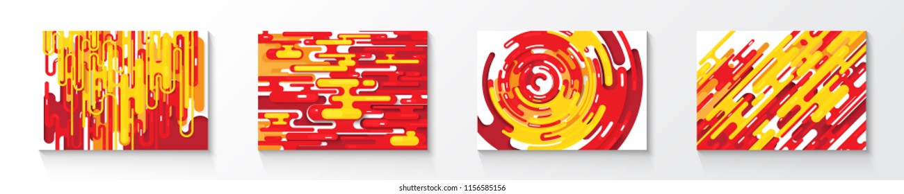 Geometric Liquid Shape Red tone Abstract Background collection