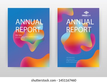 Geometric liquid shapes design for annual report, brochure, flyer, poster. Blue background vector illustration for flyer, leaflet, poster. Business abstract A4 brochure template.