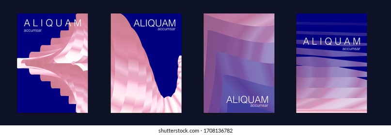 Geometric Liquid Texture. Fluid Minimal Designs. Abstract Vector Template. Vintage Paper Gradient Texture. Light Stylish Luxury Flyer. Classic Blue, Indigo and Rose Red Business Background.