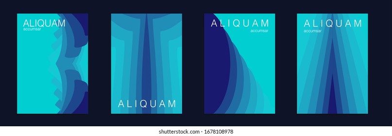 Geometric Liquid Texture. Vintage Paper Gradient Texture. Light Stylish Luxury Flyer. Business Background. Fluid Minimal Designs. Abstract Vector Template. Classic Blue and Indigo