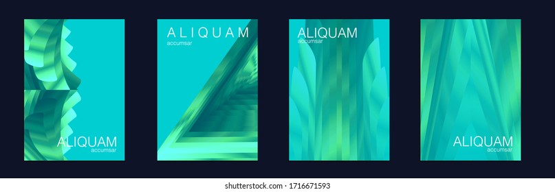 Geometric Liquid Texture. Vintage Paper Gradient Texture. Light Stylish Luxury Flyer. Fluid Minimal Designs. Abstract Vector Template. Business Background. Classic Blue, Indigo and Green Metallic
