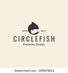 geometric little fish hipster logo  vector design illustration