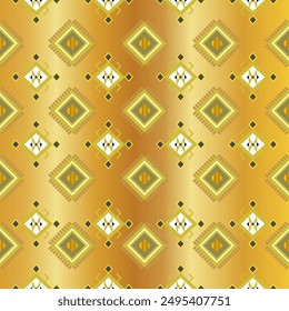 Geometric local fabric patterns applied with luxurious gold color.