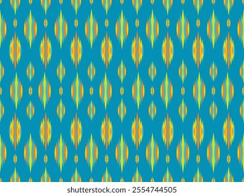 Geometric local fabric patterns with blue and green colors.
