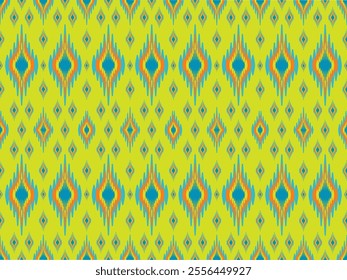 Geometric local fabric patterns with yellow and blue colors can be connected in every direction.