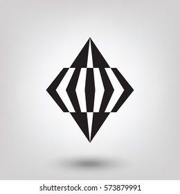 Geometric logo. Abstract arrow, diamond or cristal  shape. Modern logo design template.