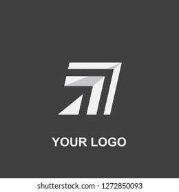 geometric logo. black and white template design vector