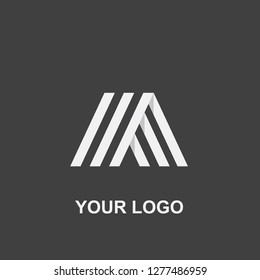 geometric logo. black and white template design vector