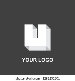 geometric logo. black and white template design. silhouette vector