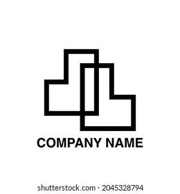 Geometric logo box logo black color