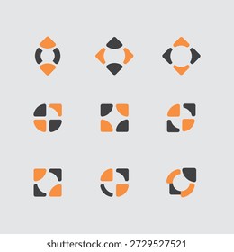 Geometric Logo Collection element Direction Arrow logo Sport Target Abstract Arrow icon set Sport icons Technology branding Circle Ball Rocket icon Minimal logo concept