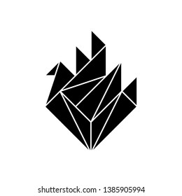 Geometric logo combined bird and fire. used for professional business. Clean,edgy and timeless design.
