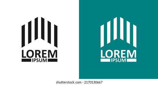 Geometric Logo Deisgn Vector With White And Blue Teal Background