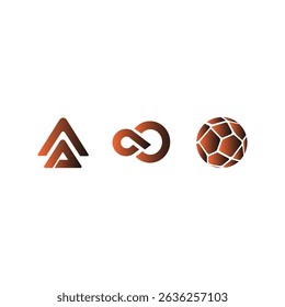 Geometric Logo Design Abstract Triangle, Infinity, and Soccer Ball Concepts