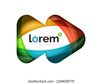 Idee der Konvergenz des geometrischen Logo-Designs, moderne Zusammensetzung abstrakter Farbformen, Vektorsymbol im 3D-Stil