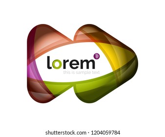 Idea de convergencia de diseño de logotipo geométrico, composición moderna de formas abstractas de color, icono de estilo vectorial 3d