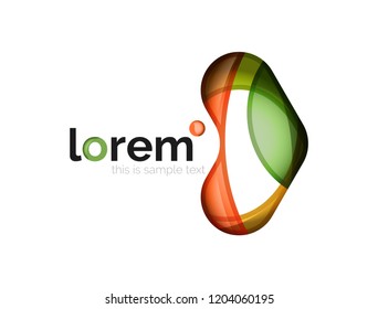 Geometric logo design convergence idea, modern composition of color abstract shapes, vector 3d style icon