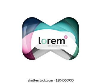 Idea de convergencia de diseño de logotipo geométrico, composición moderna de formas abstractas de color, icono de estilo vectorial 3d