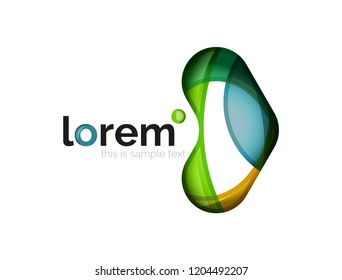 Idea de convergencia de diseño de logotipo geométrico, composición moderna de formas abstractas de color, icono de estilo vectorial 3d