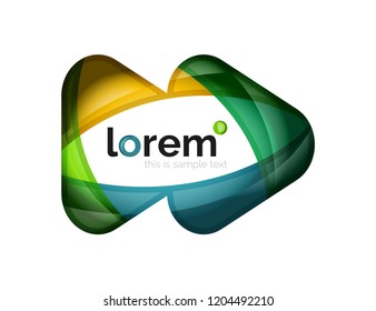 Idea de convergencia de diseño de logotipo geométrico, composición moderna de formas abstractas de color, icono de estilo vectorial 3d
