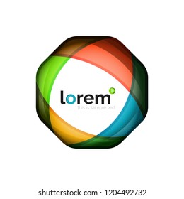 Idea de convergencia de diseño de logotipo geométrico, composición moderna de formas abstractas de color, icono de estilo vectorial 3d