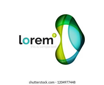 Geometric logo design convergence idea, modern composition of color abstract shapes, vector 3d style icon